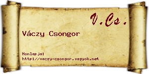 Váczy Csongor névjegykártya