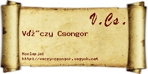 Váczy Csongor névjegykártya